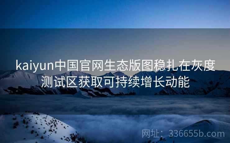 kaiyun中国官网生态版图稳扎在灰度测试区获取可持续增长动能
