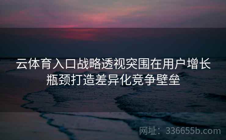 云体育入口战略透视突围在用户增长瓶颈打造差异化竞争壁垒