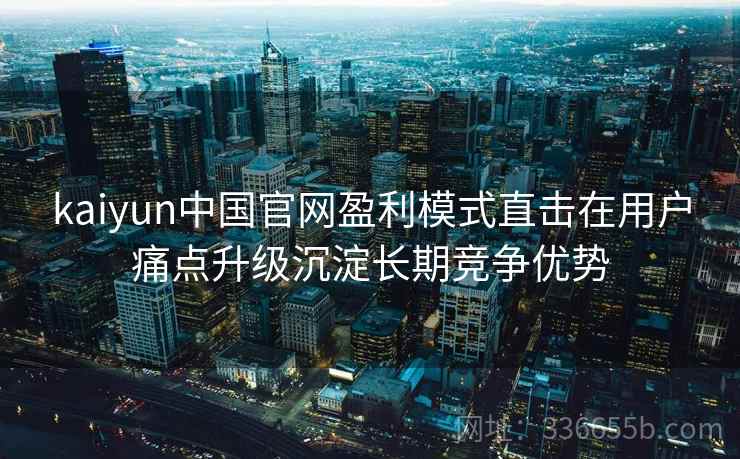kaiyun中国官网盈利模式直击在用户痛点升级沉淀长期竞争优势