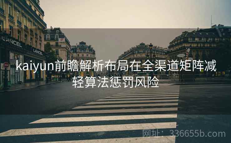 kaiyun前瞻解析布局在全渠道矩阵减轻算法惩罚风险
