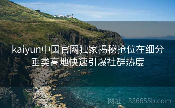 kaiyun中国官网独家揭秘抢位在细分垂类高地快速引爆社群热度